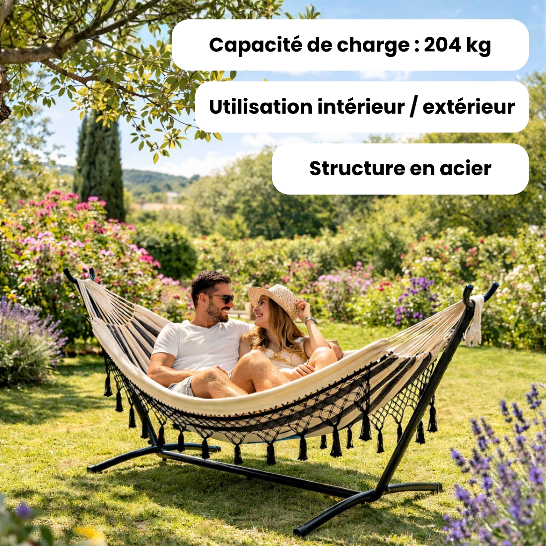 Hamac sur pied 2 places