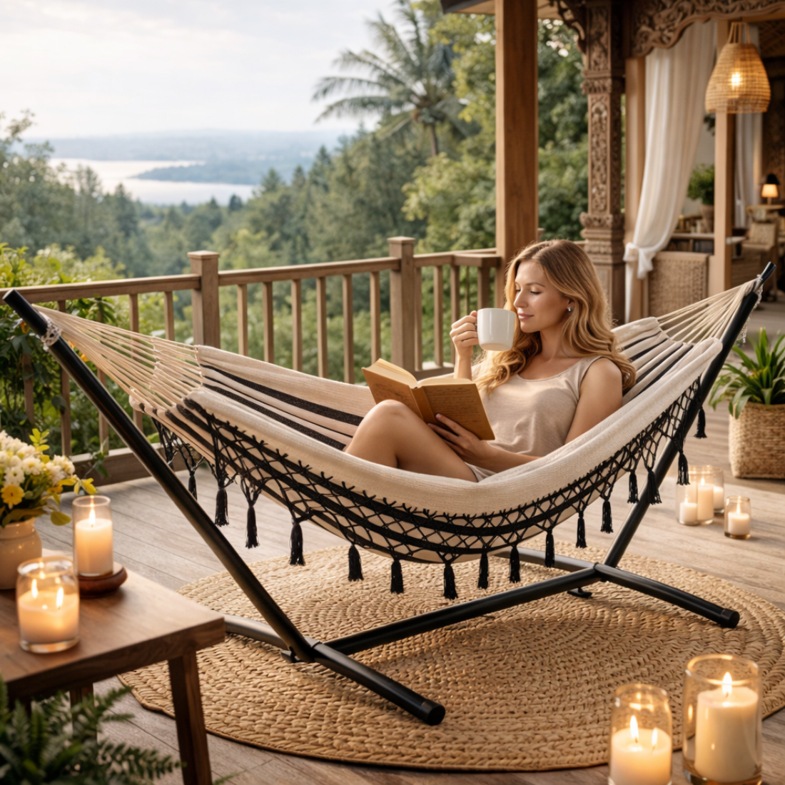 Hamac sur pied 2 places